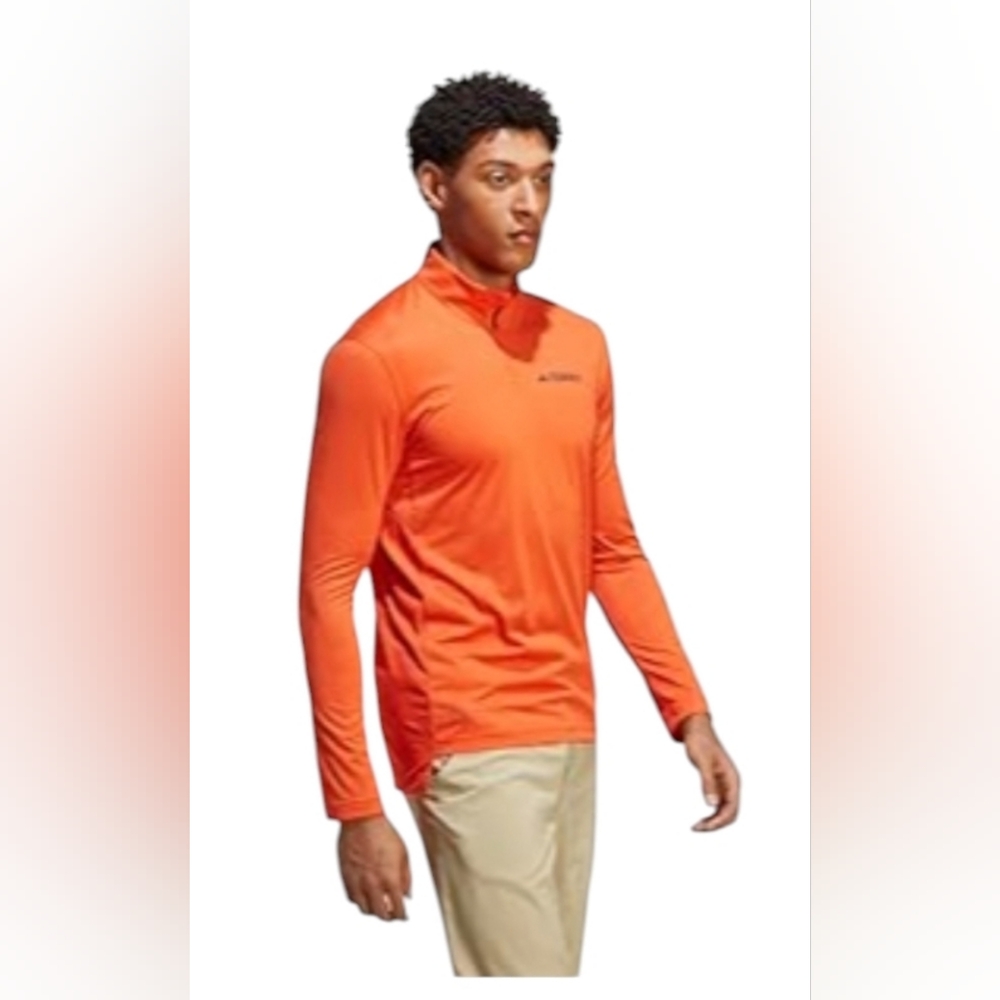 adidas Men's Terrex Multi Half Zip Long-Sleeve T-Shirt, Semi Impact Orange, Med - Picture 4 of 10